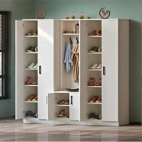 Ντουλάπα παπουτσιών με 6 πόρτες Λευκό 180x35x182 cm