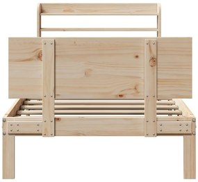 vidaXL Πλαίσιο Κρεβατιού με Κεφαλάρι 100 x 200εκ. Μασίφ Ξύλο Πεύκου
