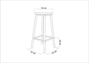 Σκαμπό Μαύρο GEDEL 32x32x62