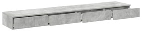 vidaXL Συρτάρια Κρεβατιού Γκρι Σκυροδέματος 180x36,5x16,5 εκ Επεξεργασμένο Ξύλο