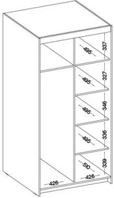 Ντουλάπα Ester 2D δίφυλλη-Lefkas Oak
