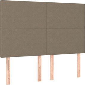 vidaXL Κρεβάτι Boxspring με Στρώμα Taupe 140x190 εκ. Υφασμάτινο