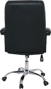 BF6350 Πολυθρόνα Διευθυντή Μέταλλο Χρώμιο, PU Μαύρο   1τμχ