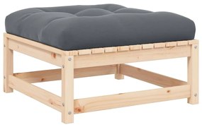 vidaXL Υποπόδιο Κήπου Μασίφ Ξύλο Πεύκου με Μαξιλάρια