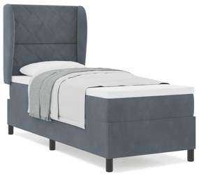 vidaXL Κρεβάτι με Σπαστό Στρώμα Σκούρο Γκρι 80x200 εκ. Βελούδο