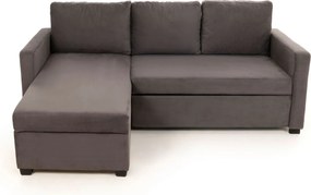 Γωνιακός Καναπές Κρεβάτι Γκρι KADO 153x236x90