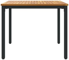 vidaXL Τραπέζι Κήπου 90x90x75 εκ. Μασίφ ξύλο ακακίας και Μέταλλο