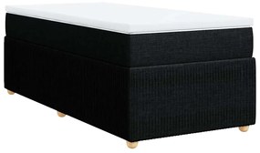vidaXL Κρεβάτι Boxspring με Στρώμα Μαύρο 100 x 200 εκ. Υφασμάτινο