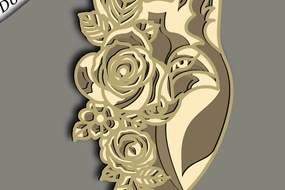 Σετ των 2 Intra απο ξύλο plywood 3mm-4mm πάχος - Fox Multilayer 3D /Fox 3D Mandala Δίασταση 30x30 cm INTRAFABR-66883316