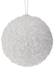 Χριστουγεννιάτικη Μπάλα Polyfoam Λευκή Glitter 8εκ. iliadis 83495