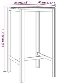 vidaXL Τραπέζι Μπαρ 60 x 60 x 110 εκ. από Εμποτισμένο Ξύλο Πεύκου