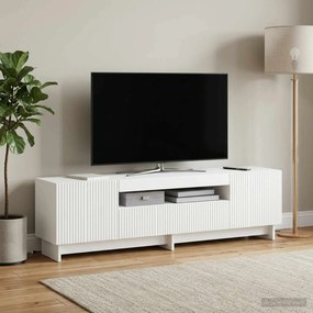 vidaXL Ντουλάπα LED Τηλεόρασης Λευκό Επεξεργασμένο Ξύλο