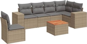 vidaXL Patio Sofa Set 6-θέσια Beige and Grey