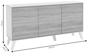Μπουφές Billie pakoworld sonoma-ανθρακί 149x40x77εκ - 248-000005 - 248-000005