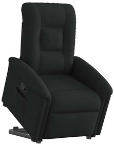 Πολυθρόνα Ανακλινόμενη με Ανύψωση Μαύρη Υφασμάτινη