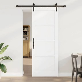 vidaXL Συρόμενη Πόρτα Χειροκίνητος Λευκό 78 x 211 εκ Μασίφ ξύλο πεύκου
