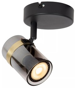 Φωτιστικό Οροφής Lucide 57900-01-65 UPTON Φυμέ (Smoke)|Μαύρο Ματ (Black Mat)