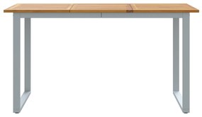 vidaXL Εξωτερικό Τραπεζάκι Φαγητού Γκρι 140x80x75 εκ. Ατσάλι & Μασίφ ξύλο ακακίας