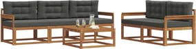 vidaXL Σειρά Καναπέ Εξωτερικού με μαξιλάρι 6 pcs Φυσικό και Ανθρακί