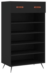 vidaXL Παπουτσοθήκη Μαύρη 60 x 35 x 105 εκ. από Επεξεργασμένο Ξύλο