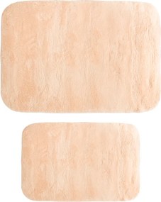 Πατάκι μπάνιου PWC-0055 pakoworld σετ 2τμχ microfiber ροζ 90x60εκ
