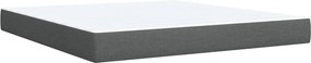 vidaXL Κρεβάτι Boxspring με Στρώμα Σκούρο Γκρι 180x200 εκ Υφασμάτιν