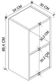 Κομοδίνο Vito Megapap χρώμα λευκό 34x30x66,4εκ.