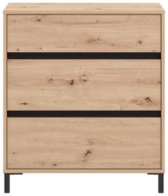Συρταριέρα MARRON 80 3F Artisan oak - Μαύρο ματ 80x40x90εκ. 80x40x90 εκ.