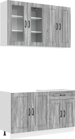 vidaXL Μονάδα κουζίνας KALMAR 4 pcs Γκρι Sonoma Επεξεργασμένο Ξύλο