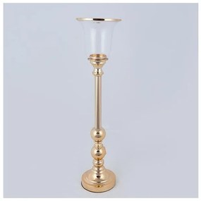 Κηροπήγιο Μεταλλικό Χρυσό 15x64cm 752-24087 Estheti-752-24087-Χρυσό 752-24087