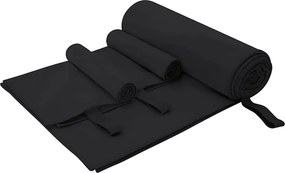 vidaXL Σύνολο πετσέτας αθλητισμού 3 pcs Μαύρο