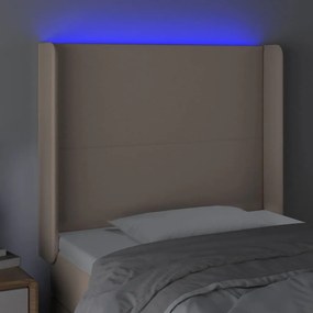 Κεφαλάρι Κρεβατιού LED Καπουτσίνο 83x16x118/128 εκ - Καφέ