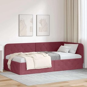 vidaXL Κρεβάτι Γωνίας Κόκκινο 100 x 200 cm ύφασμα