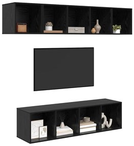 vidaXL Σετ επίπλου τηλεόρασης 4 pcs Μαύρη δρυς 37 x 37 x 142.5 εκ