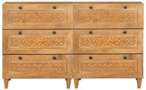 vidaXL Πλαϊνό γραφείο 2 pcs Καφέ 60 x 33 x 75 cm Μασίφ ξύλο μάνγκο