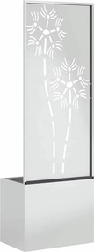 vidaXL Οθόνη Ιδιωτικότητας Κήπου Floral Ασημί 50 x 150 cm