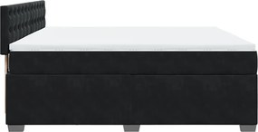 vidaXL Κρεβάτι Boxspring με Στρώμα Μαύρο 180x200 εκ. Βελούδινο