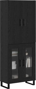 vidaXL Highboard 2 pcs Μαύρη Οξυά 69,5 x 34 x 180 εκ.