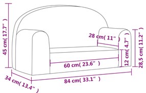 Καναπές Παιδικός Διθέσιος Ροζ από Μαλακό Βελουτέ Ύφασμα - Ροζ