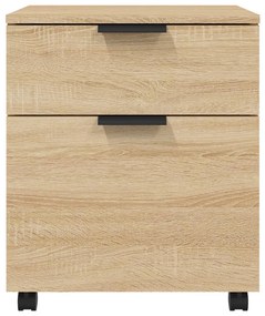 vidaXL Αρχειοθήκη Φορητή Sonoma Δρυς 45x38x54 εκ. Επεξ. Ξύλο με Ρόδες