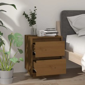 vidaXL Κομοδίνο 2 τεμ. Καφέ Μελί 40 x 35 x 50 εκ από Μασίφ Ξύλο Πεύκου