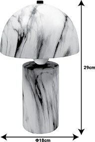 Επιτραπέζιο φωτιστικό Euphore Inart E27 λευκό μαρμάρου κεραμικό Φ18x29εκ