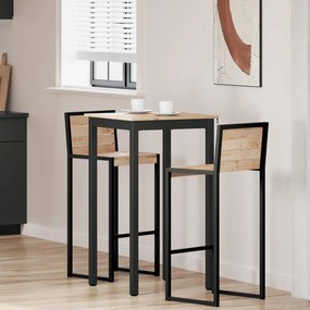 vidaXL Τραπέζι μπαρ Φυσικό 60 x 60 x 105 cm Στερεά ξυλεία πεύκου