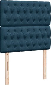 vidaXL Κρεβάτι Boxspring με Στρώμα Σκούρο Μπλε 90x190 εκ. Βελούδινο