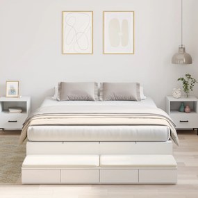 vidaXL Κρεβάτι Αποθήκευσης Λευκό 135x190 εκ.