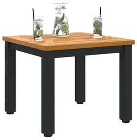 vidaXL Υπαίθρια Τραπέζια Φυσικό και μαύρο 45 x 45 x 38 εκ.