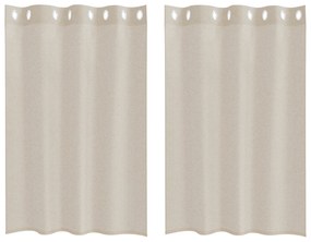 vidaXL Κουρτίνες με κουρτίνες 2 pcs Άμμος 140 x 140 εκ. Πολυεστέρας