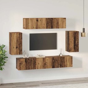 vidaXL Σετ επίπλου τηλεόρασης 6 pcs Παλαιό ξύλο Μέγεθος: Μεσαίο