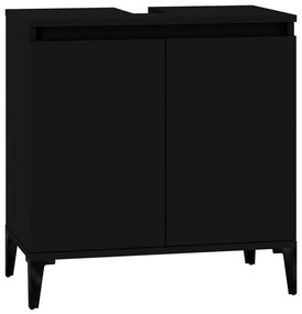 vidaXL Ντουλάπι Νιπτήρα Μαύρο 58x33x60 εκ. Επεξεργασμένο Ξύλο