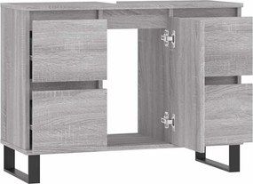 vidaXL Ντουλάπι Μπάνιου Γκρι Sonoma 80 x 33 x 60 εκ. από Επεξεργ. Ξύλο